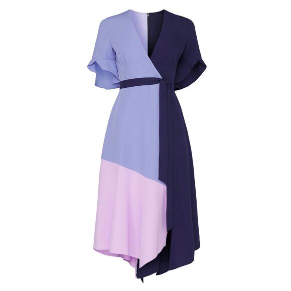 Hutch Colorblock Wrap Dress L - Picture 4 of 10